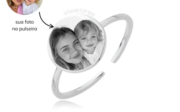 Anel Personalizado com nome, foto ou iniciais : Semijoias Banhadas a Prata Bastet