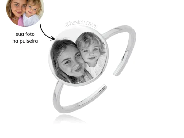 Anel Personalizado com nome, foto ou iniciais : Semijoias Banhadas a Prata Bastet